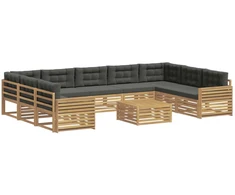 Lauko sofos komplektas 10 pcs Balta ir antracito
