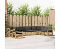 Lauko sofos komplektas 10 pcs Balta ir antracito