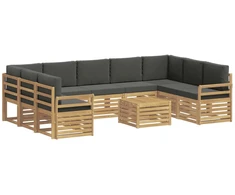 Lauko sofos komplektas 10 pcs Balta ir antracito