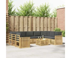 Lauko sofos komplektas 10 pcs Balta ir antracito