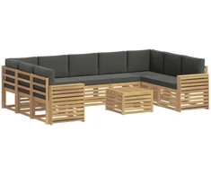Lauko sofos komplektas 10 pcs Balta ir antracito
