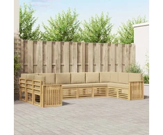 Lauko sofos komplektas 10 pcs Balta ir kreminė