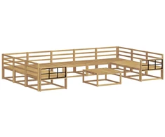 Lauko sofos komplektas 10 pcs Balta Kietos akacijos mediena