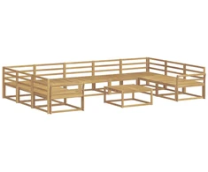 Lauko sofos komplektas 10 pcs Balta Kietos akacijos mediena