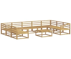 Lauko sofos komplektas 10 pcs Balta Kietos akacijos mediena