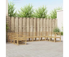 Lauko sofos komplektas 10 pcs Balta Kietos akacijos mediena
