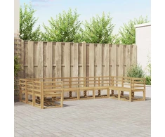 Lauko sofos komplektas 10 pcs Balta Kietos akacijos mediena