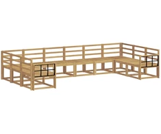 Lauko sofos komplektas 10 pcs Balta Kietos akacijos mediena