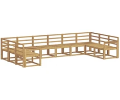 Lauko sofos komplektas 10 pcs Balta Kietos akacijos mediena