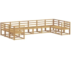 Lauko sofos komplektas 10 pcs Balta Kietos akacijos mediena