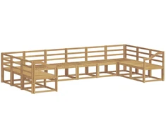 Lauko sofos komplektas 10 pcs Balta Kietos akacijos mediena