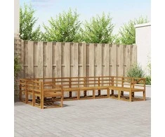 Lauko sofos komplektas 10 pcs Natūrali Kietos akacijos mediena