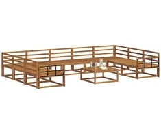 Lauko sofos komplektas 10 pcs Natūrali Kietos akacijos mediena