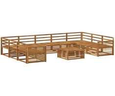 Lauko sofos komplektas 10 pcs Natūrali Kietos akacijos mediena