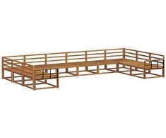 Lauko sofos komplektas 10 pcs Natūrali Kietos akacijos mediena