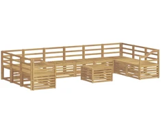 Lauko sofos komplektas 11 pcs Balta 59 x 59 x 37 cm