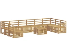 Lauko sofos komplektas 11 pcs Balta 59 x 59 x 37 cm