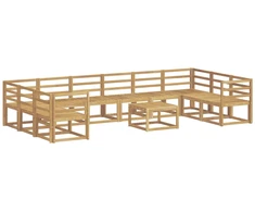 Lauko sofos komplektas 11 pcs Balta Kietos akacijos mediena