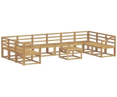 Lauko sofos komplektas 11 pcs Balta Kietos akacijos mediena