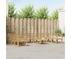 Lauko sofos komplektas 11 pcs Balta Kietos akacijos mediena