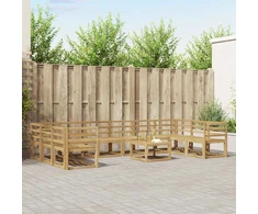 Lauko sofos komplektas 11 pcs Balta Kietos akacijos mediena