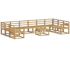 Lauko sofos komplektas 11 pcs Balta Kietos akacijos mediena