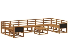 Lauko sofos komplektas 11 pcs Natūrali Kietos akacijos mediena