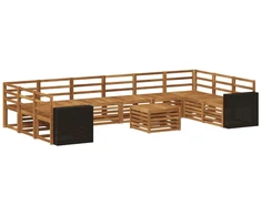 Lauko sofos komplektas 11 pcs Natūrali Kietos akacijos mediena