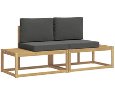 Lauko sofos komplektas 2 pcs Balta ir antracito Poliesteris