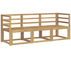 Lauko sofos komplektas 3 pcs Balta 185,5 x 63 x 73 cm