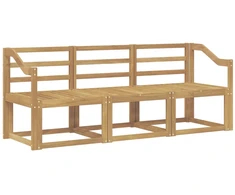 Lauko sofos komplektas 3 pcs Balta 185,5 x 63 x 73 cm