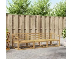 Lauko sofos komplektas 3 pcs Balta 245,5 x 83 x 73 cm