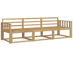 Lauko sofos komplektas 3 pcs Balta 249,5 x 83 x 73 cm