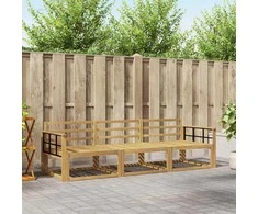 Lauko sofos komplektas 3 pcs Balta 249,5 x 83 x 73 cm