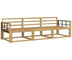 Lauko sofos komplektas 3 pcs Balta 249,5 x 83 x 73 cm