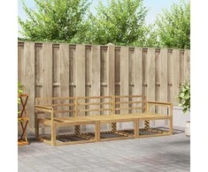 Lauko sofos komplektas 3 pcs Balta 249,5 x 83 x 73 cm