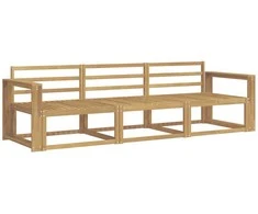 Lauko sofos komplektas 3 pcs Balta 257,5 x 83 x 73 cm