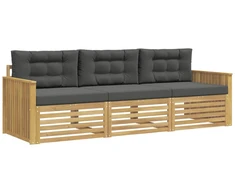 Lauko sofos komplektas 3 pcs Balta ir antracito