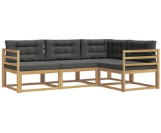 Lauko sofos komplektas 3 pcs Balta ir antracito Poliesteris