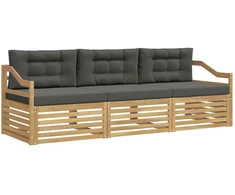 Lauko sofos komplektas 3 pcs Balta ir antracito Poliesteris