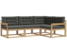 Lauko sofos komplektas 3 pcs Balta ir antracito Poliesteris