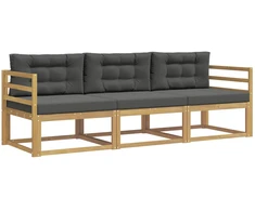 Lauko sofos komplektas 3 pcs Balta ir antracito Poliesteris
