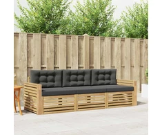 Lauko sofos komplektas 3 pcs Balta ir antracito