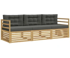 Lauko sofos komplektas 3 pcs Balta ir antracito Poliesteris