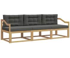 Lauko sofos komplektas 3 pcs Balta ir antracito Poliesteris