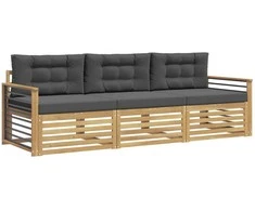 Lauko sofos komplektas 3 pcs Balta ir antracito Poliesteris