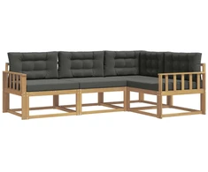 Lauko sofos komplektas 3 pcs Balta ir antracito Poliesteris