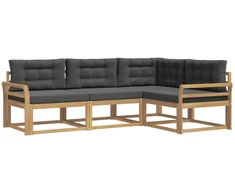Lauko sofos komplektas 3 pcs Balta ir antracito Poliesteris
