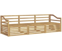 Lauko sofos komplektas 3 pcs Balta Kietos akacijos mediena