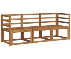 Lauko sofos komplektas 3 pcs Natūrali